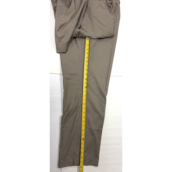 Louis Raphael Rosso Hidden Flex Mens Pants Size 36 x 32 Khaki Dress Pant - Picture 7 of 7
